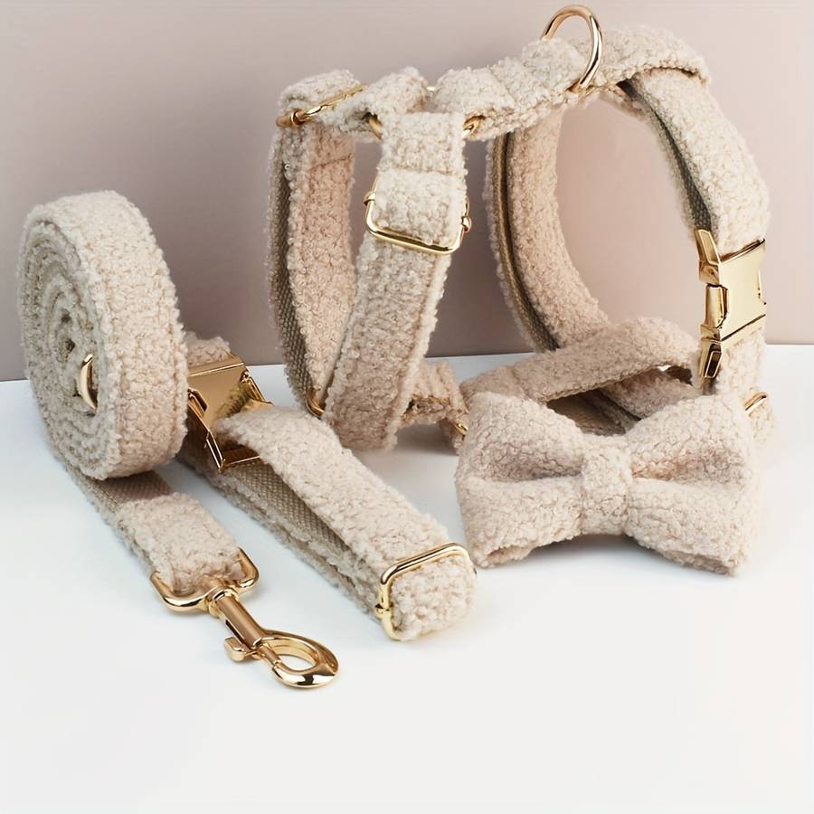 Dog Leash Color Nude Teddy Velvet 4Pcs Size L