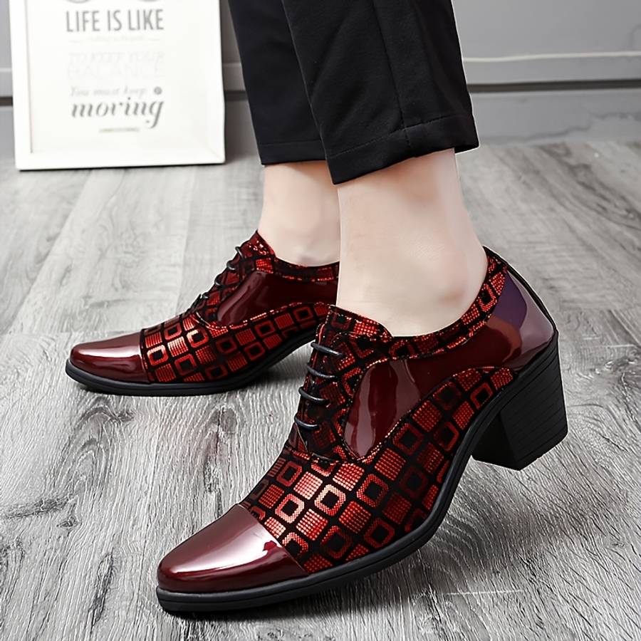 Mens Leather Shoes Color Red Sizeuk 8