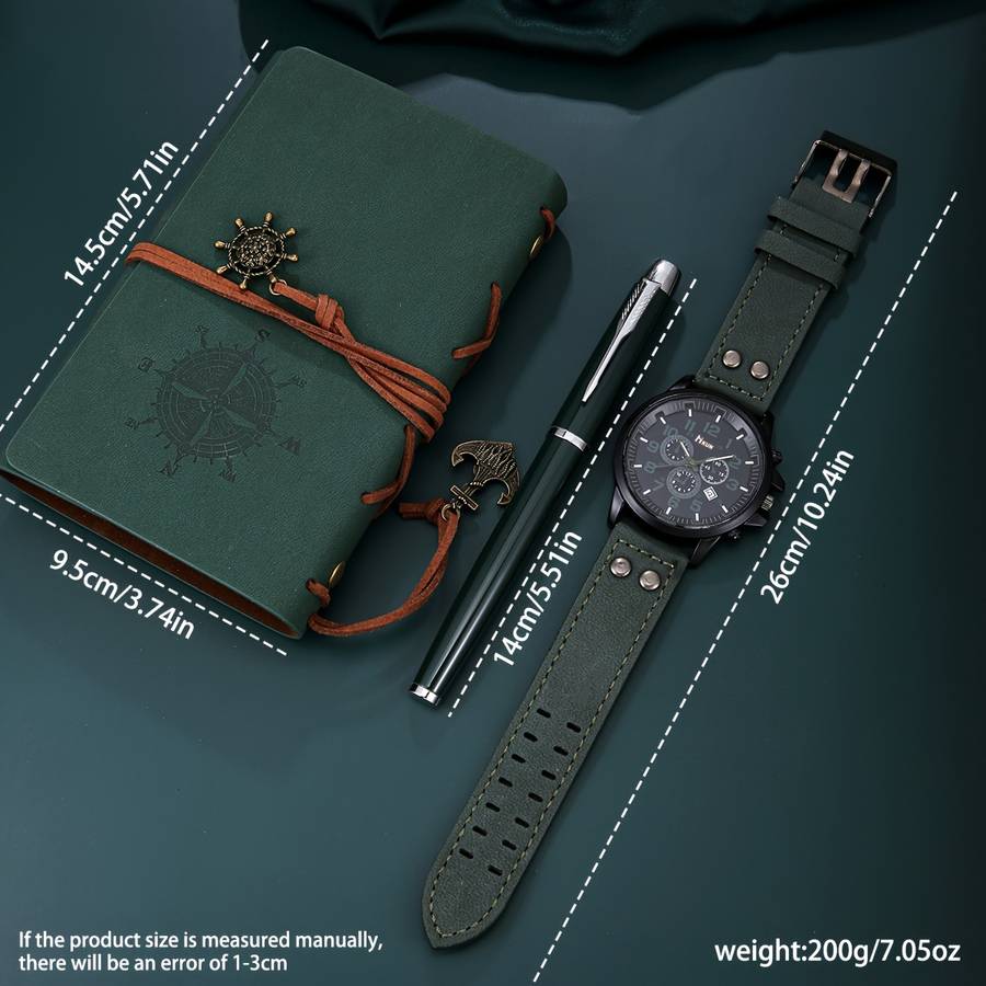 3Pcs Stylish Men Quartz Watch Set From The Business Casual Academy