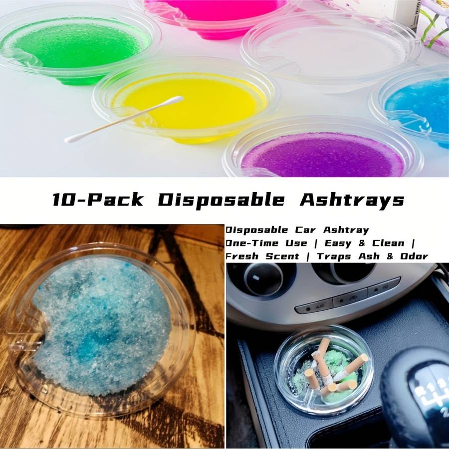 10PCS 10 Pack Disposable Car Ashtrays Portable Cigarette Trays With No Residue