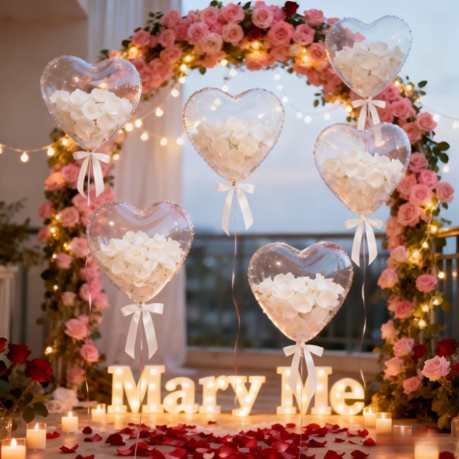Luxury Superior Handcrafted Sets Love Heart Petal For Festive Celebration Red