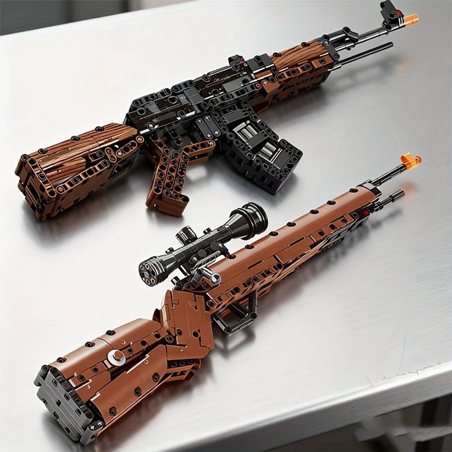 1000Pcs Set Building Block Guns Black Guns High Difficulty Firearm Building