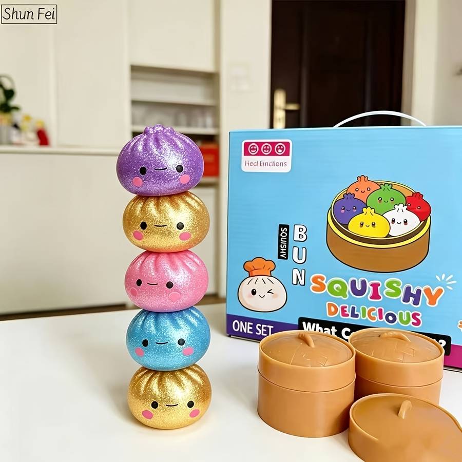 Squeezable Toys Style Shimmer Starry Steamed Bun Fidget Toy