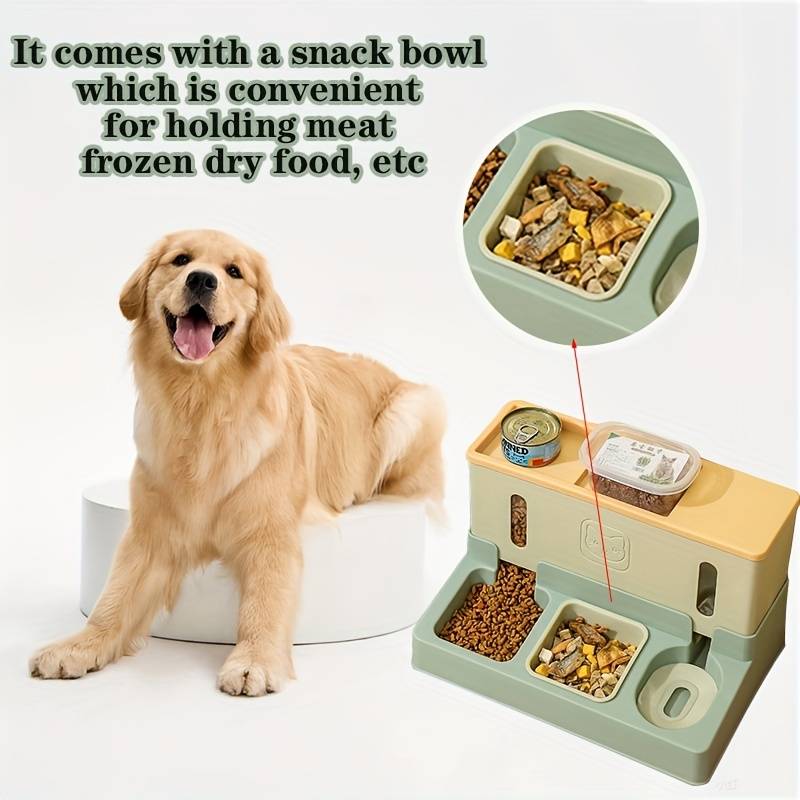 Pet Supplies Color Feeder And Water Dispenser Set  Blue