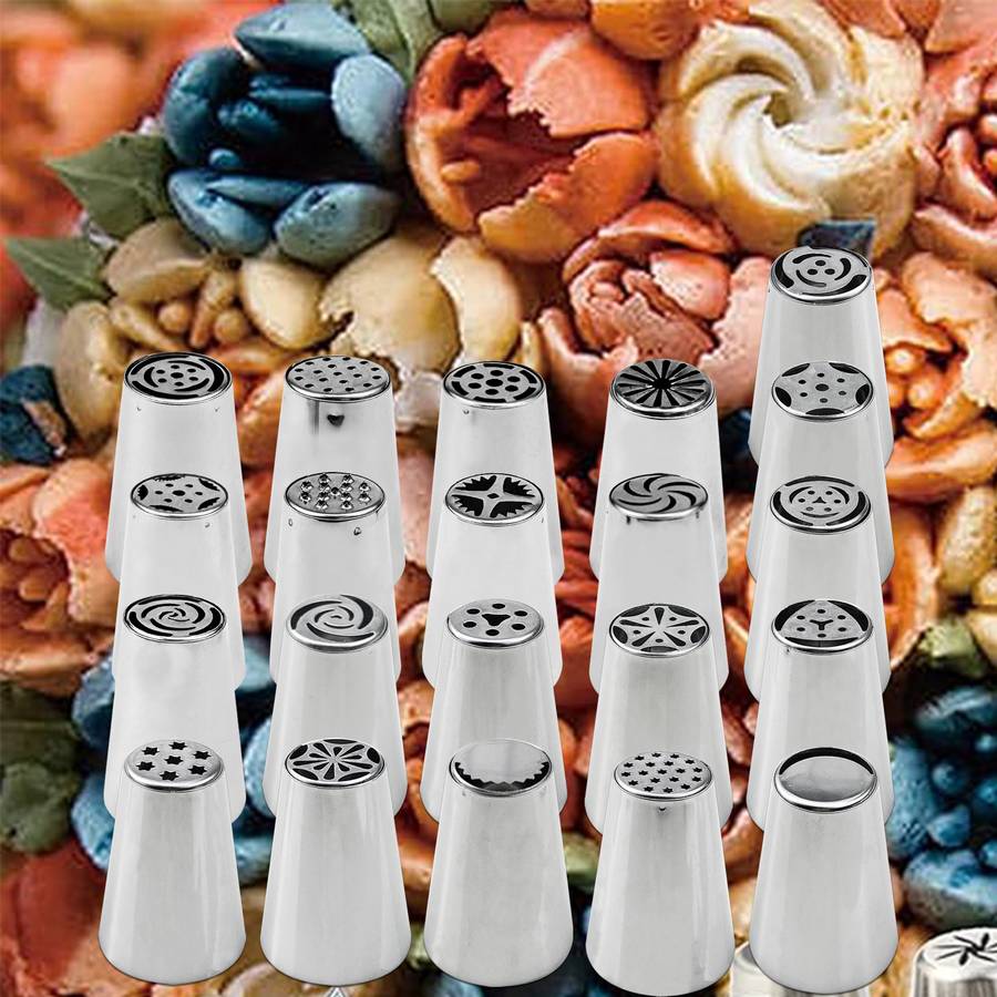 Professional Cake Decorating Head Style 36 Piece Russian Decorating Nozzle Set