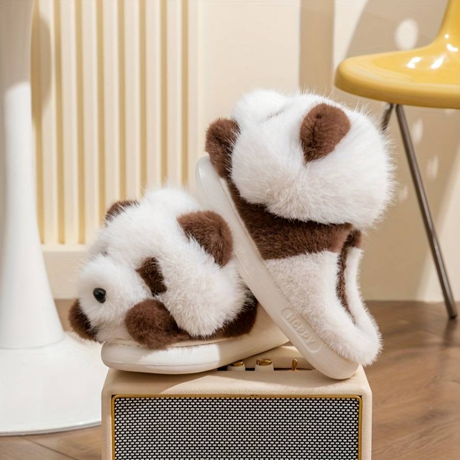 Cotton Slippers Color Brown And White Sizeuk 4.5-5