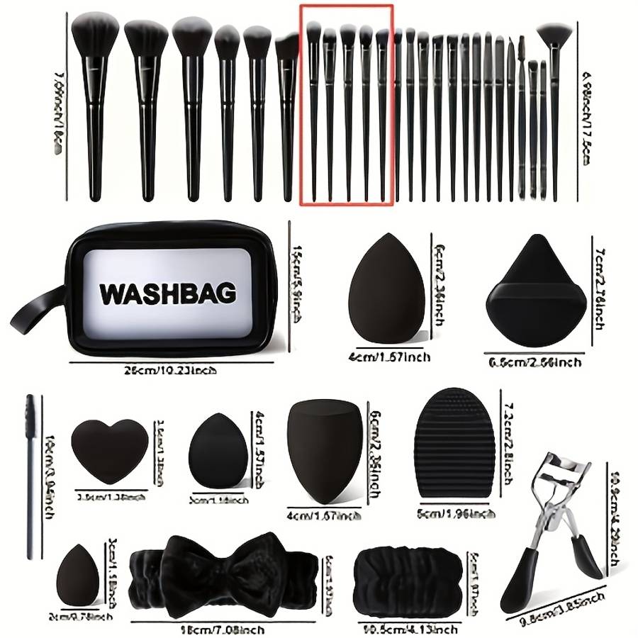 Makeup Brush Set Style Premium Black Brush Dance Branch