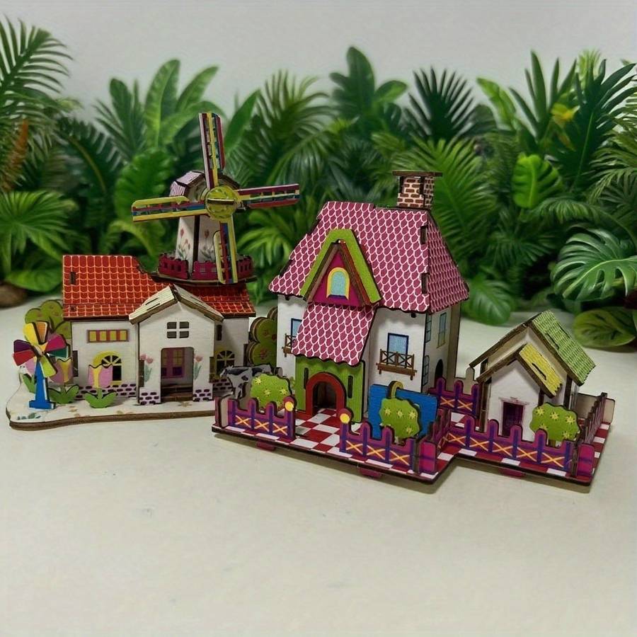 Building Toy Architectural Model Toy Set Quantity Cabin 2 Pack