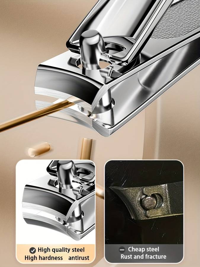 5pcs set Stainless Steel Nail Clipper Set with Nanoscale Glass Nail File Suitable for Thick Nai