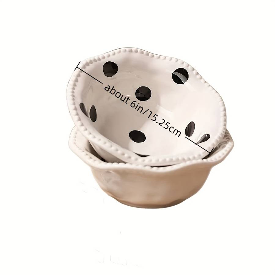 Bowl Color Black Polka Dot