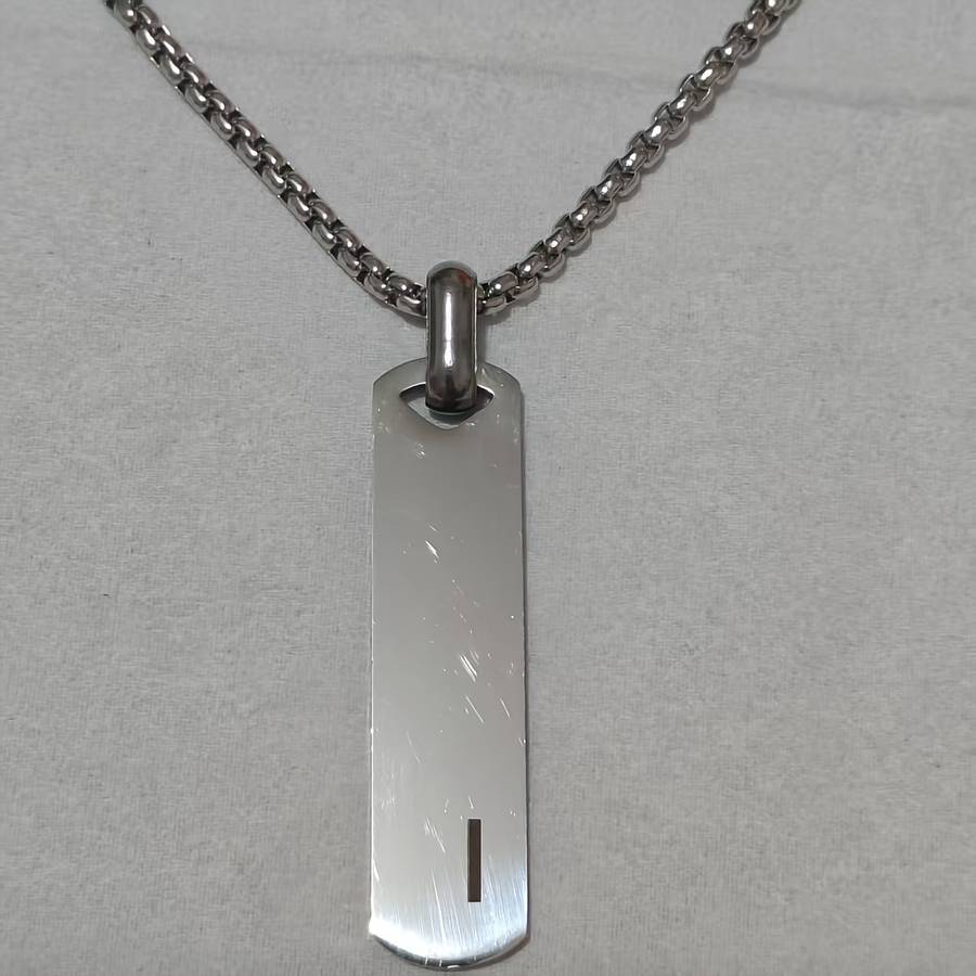 Minimalist Silver Plated 316l Stainless Steel Laser Letters Pendant Party Night