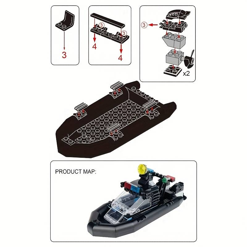3D Jigsaw Puzzle Model Ship Color J085E Sea Search Boat 78Pcs