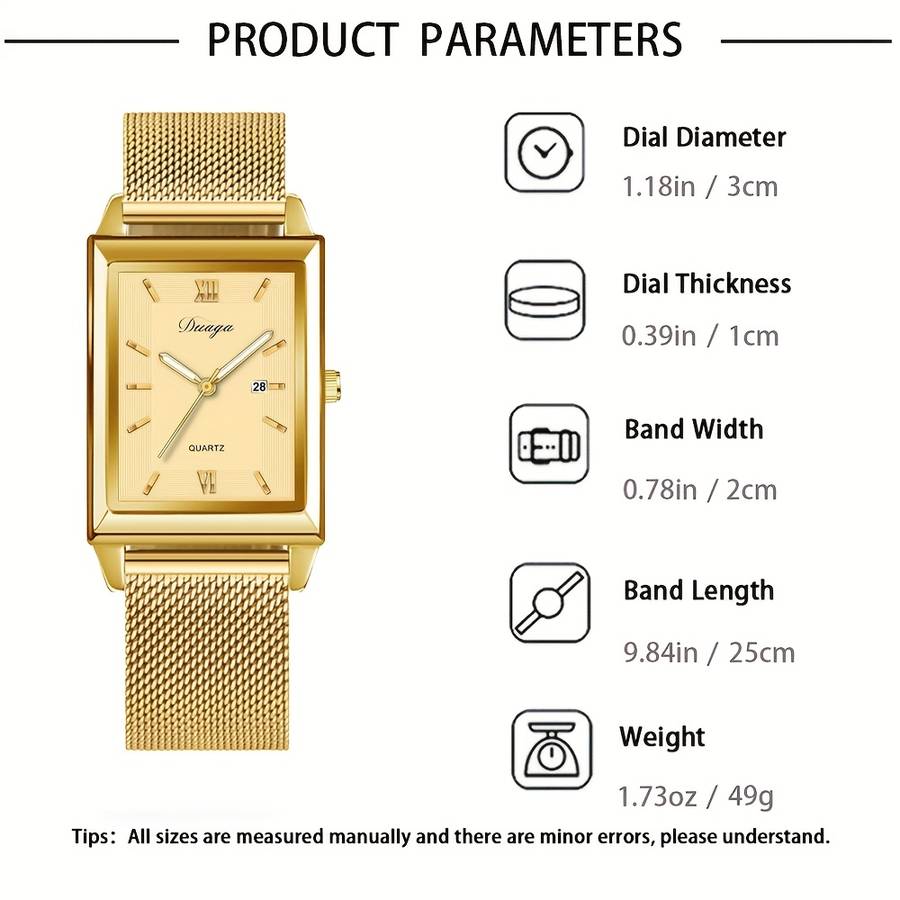 4Pcs Classic Men Business Versatile Roman Numeral Quartz Watch Minimalist Items