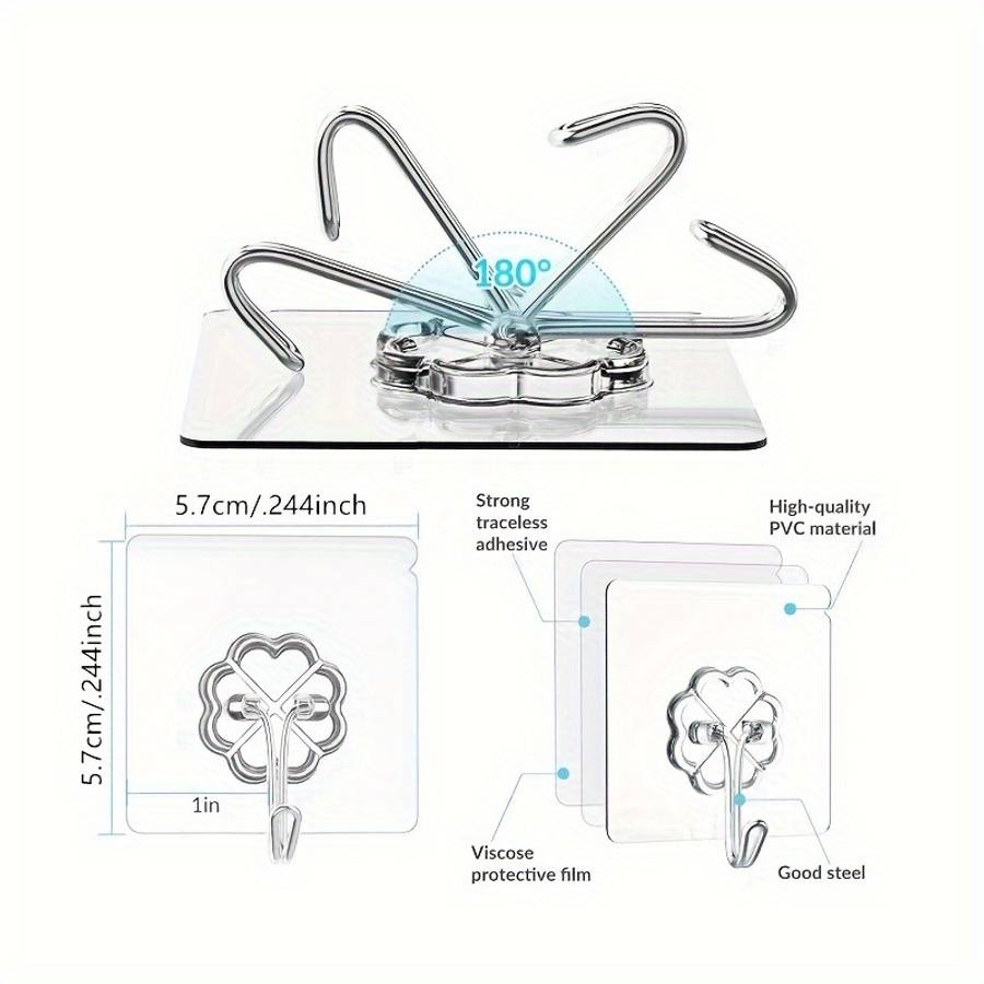 32 Sticky Hangers Self Adhesive Hangers Wall Coat Hangers color 32pcs