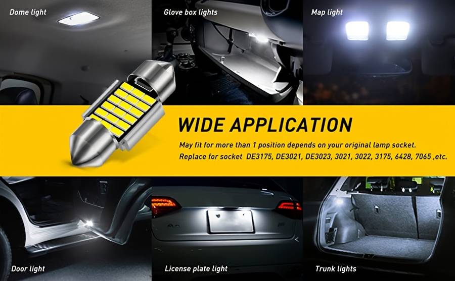 Car Lights Items 2Pcs 4014 27Smd 36Mm white