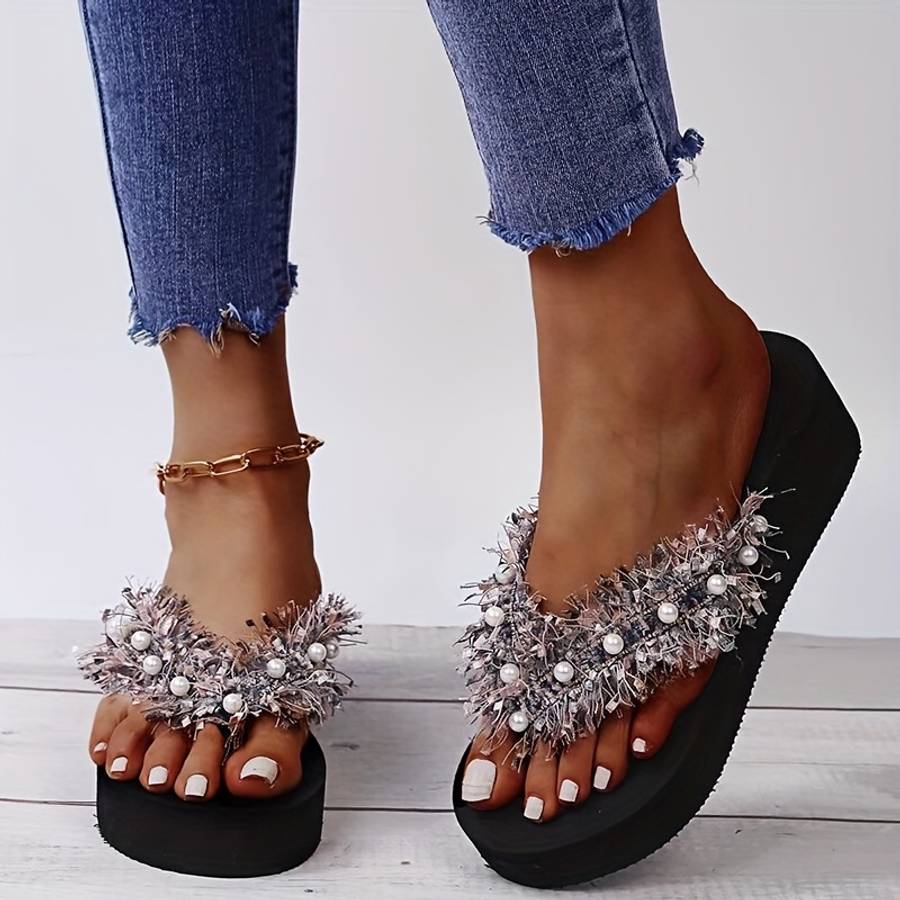 Ladies Summer Flip Flops Black Uk 5
