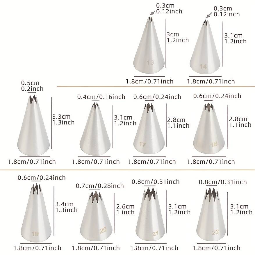 Professional Cake Decorating Head Quantity 10 Small Flower Nozzles