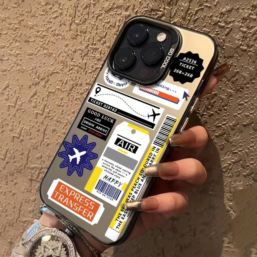 Black For iPhone Airplane Tags Phone Case