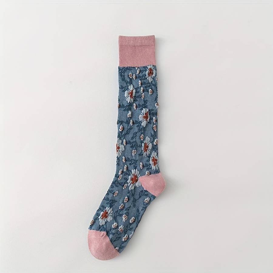Women S Socks Color Bluevine Flower1 Pair Size Onesize
