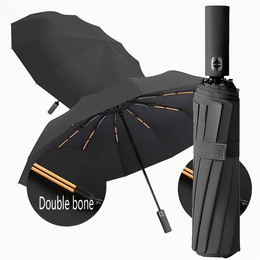 Umbrella Color 8Bone Black Vinyl Automatic Umbrella Haze Blue