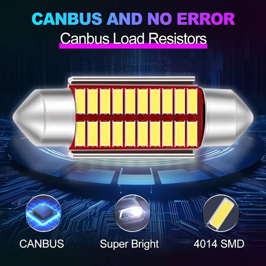 Car Lights Items 2Pcs 16Smd 36Mm 6000K