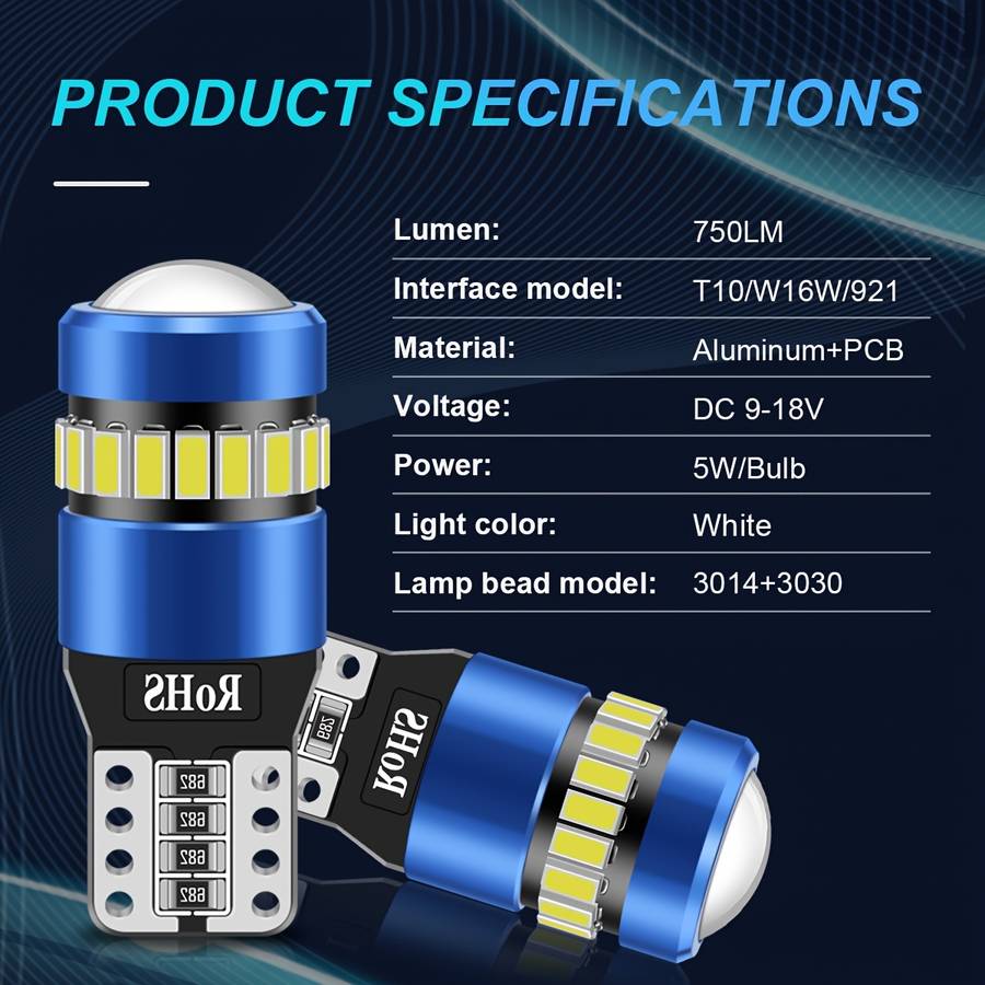 Car Lights Items 4Pcs T10 White Light