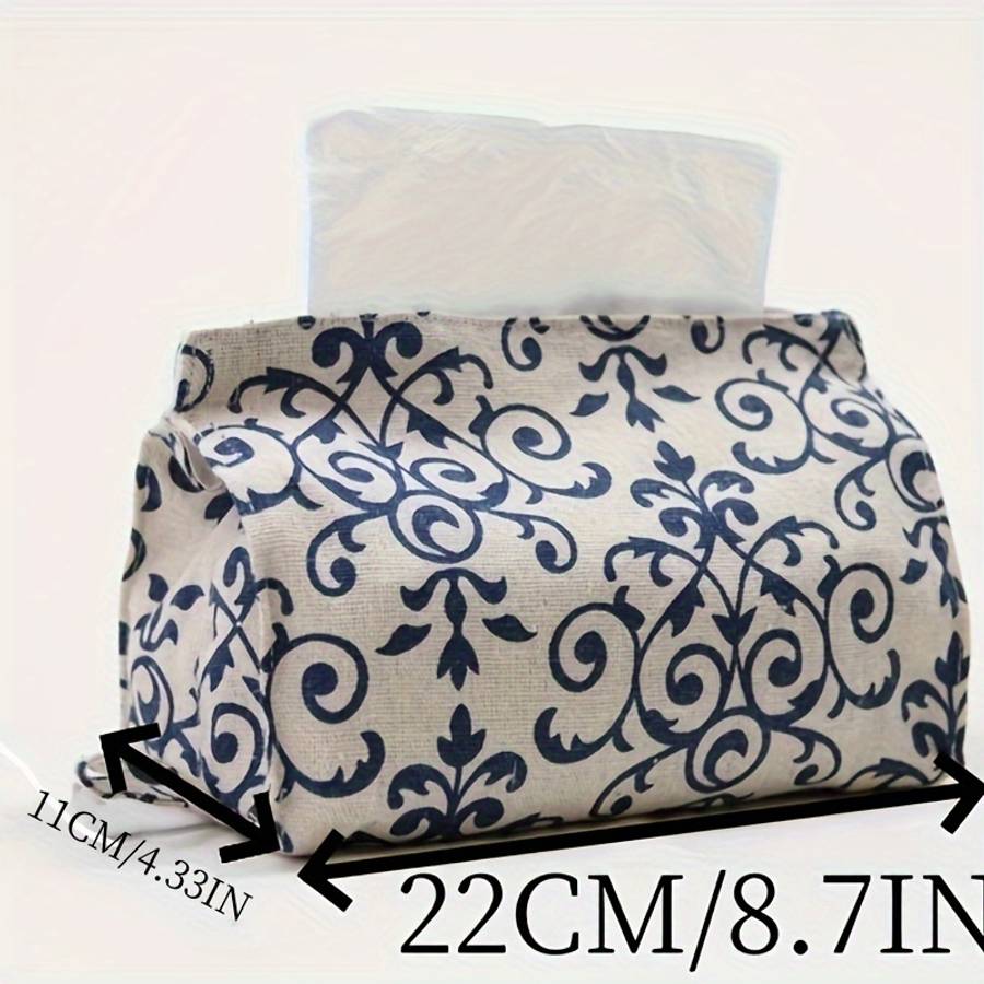 Car Tissue Box Color Blue And White Porcelain Blue Size 22Cmx12Cm  8.7Inx4.7In