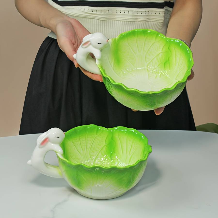 Bowl Model Cabbage Rabbit Handle Bowl