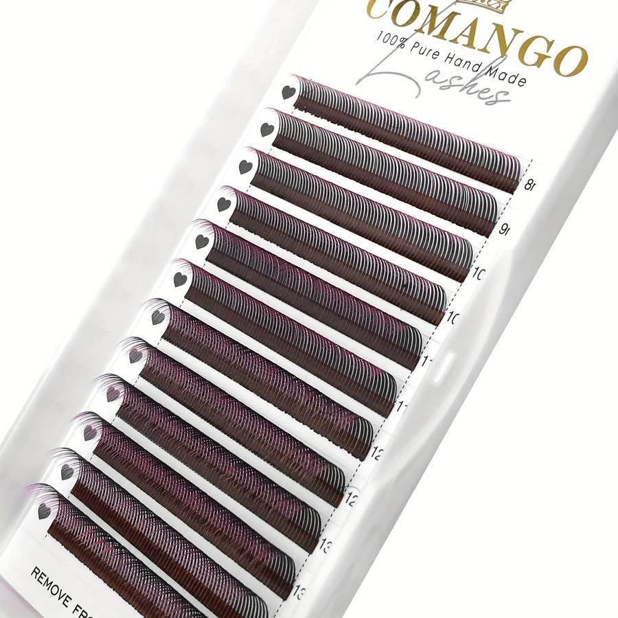 Natural Soft Lash Extensions Color Black Purple Model Curl C 15mm