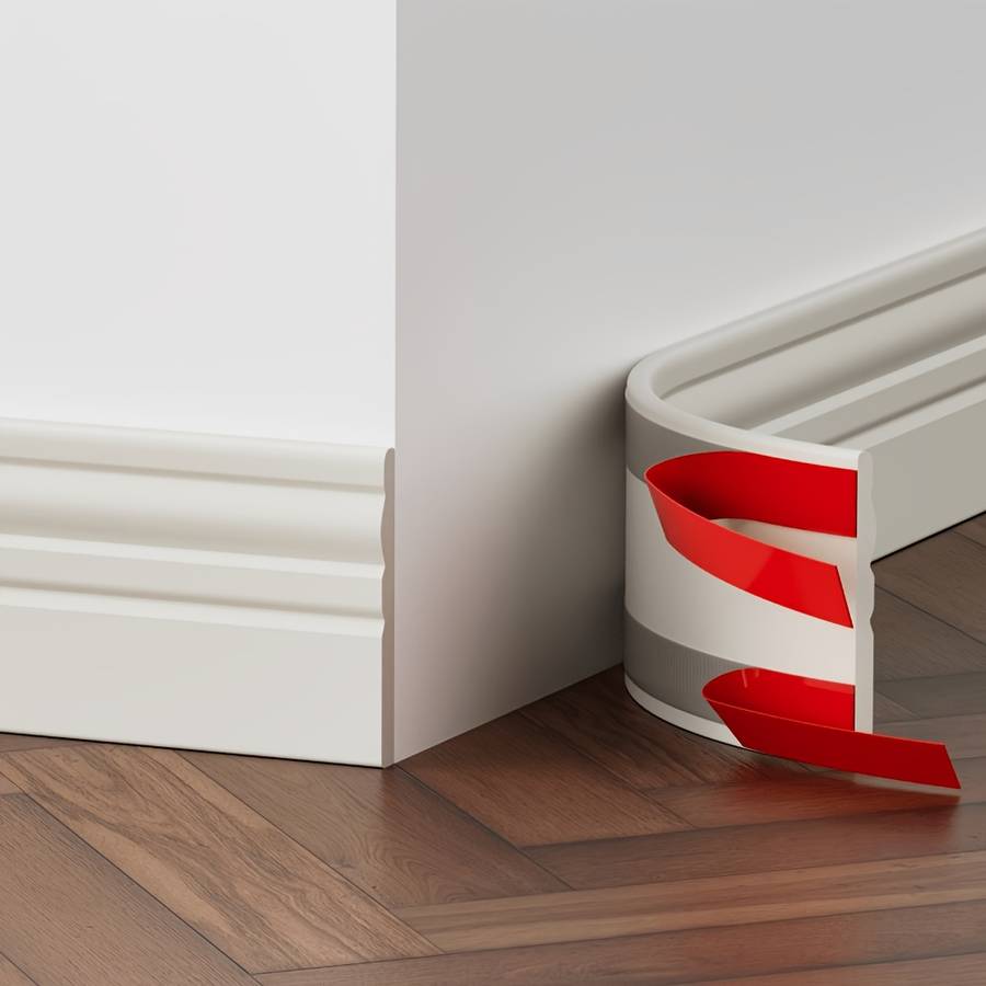 Skirting Board 118.11 Inches * 2.36 Inches 5 Meters * 6 Centimeters Style Elegant White