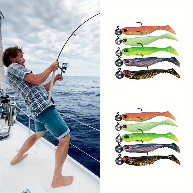 5pcs 7g Premium Silicone Soft Fishing Lures with Hooks Realistic Swimbait for Freshwater Saltwater