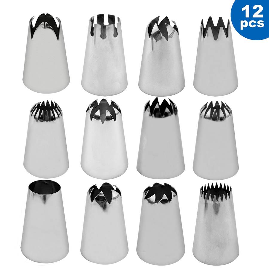 Professional Cake Decorating Head Style 12 Large Stainless Steel Decorating Tips  3Cm