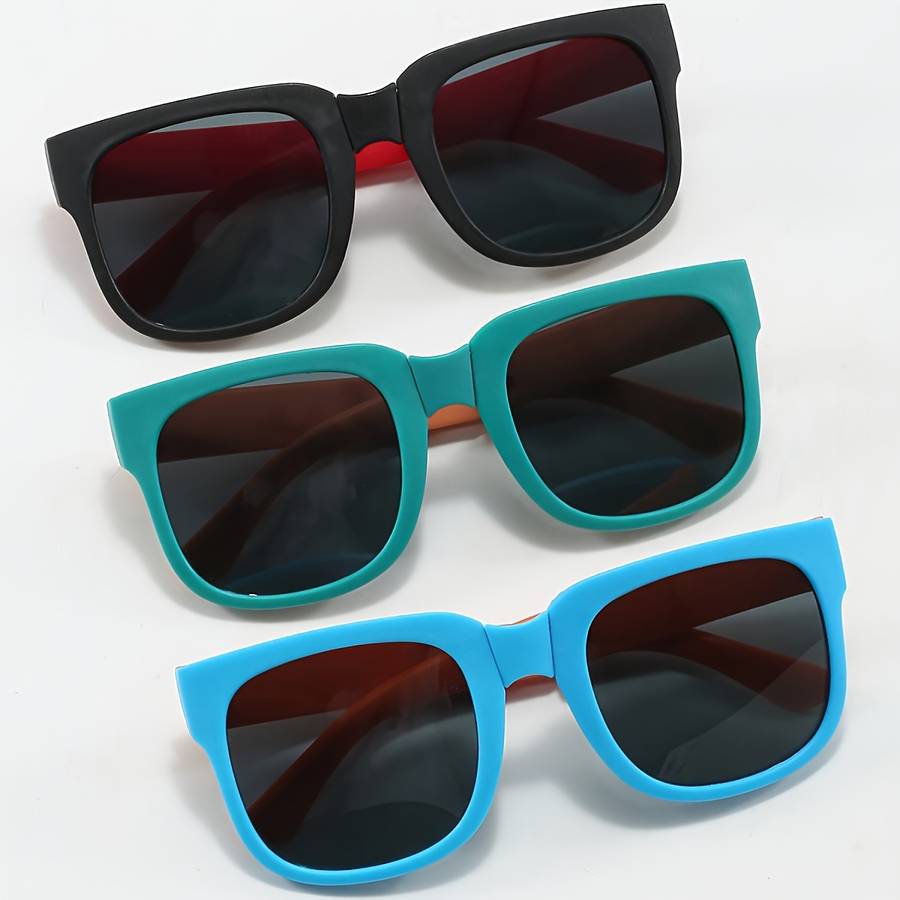 Kids Glasses 3Pcs Color Blue Orange Green Orange Black And Red