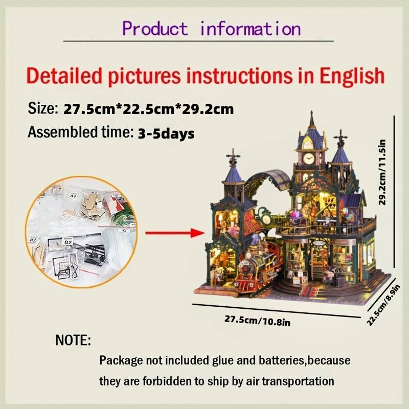 Building Toy Architectural Model Toy Set Style Trajectory Castle  Without Dust Cover