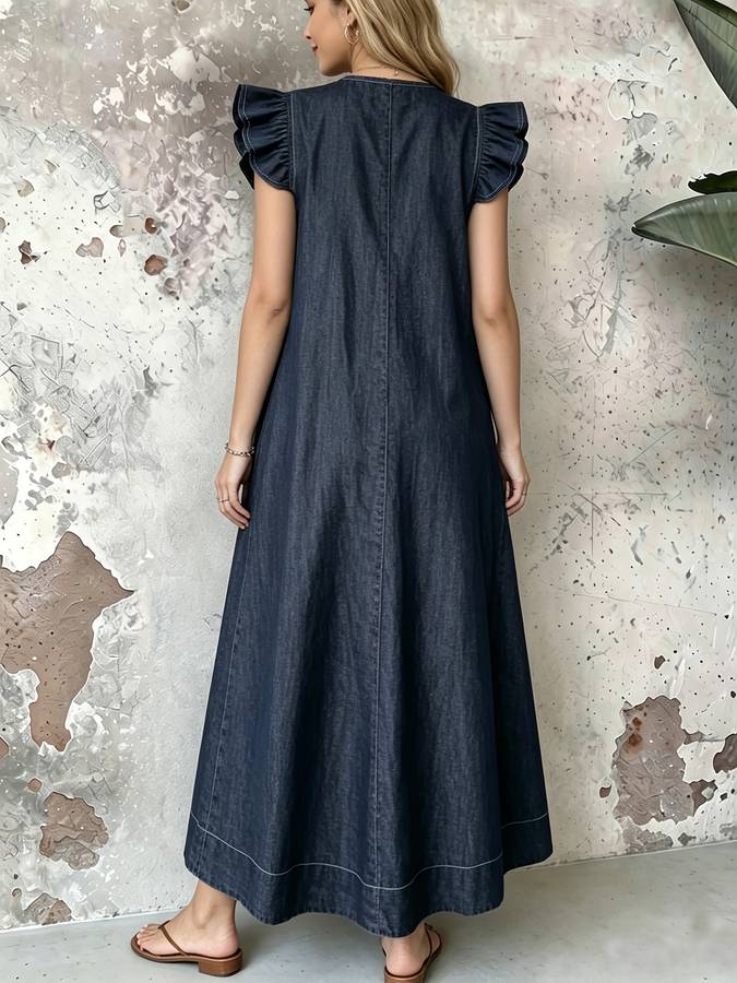 Women S Dress Color Deep Blue Size 5Xl