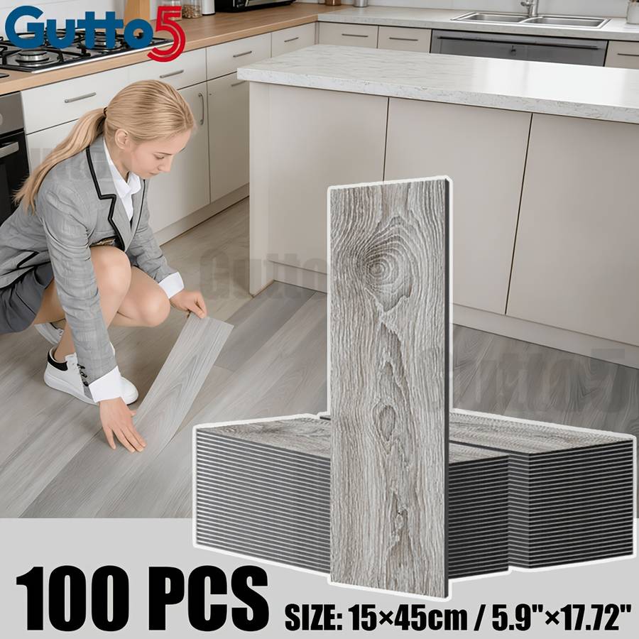 Self Adhesive Floor Stickers Medium Gray 100 Pcs Covers 6.75O