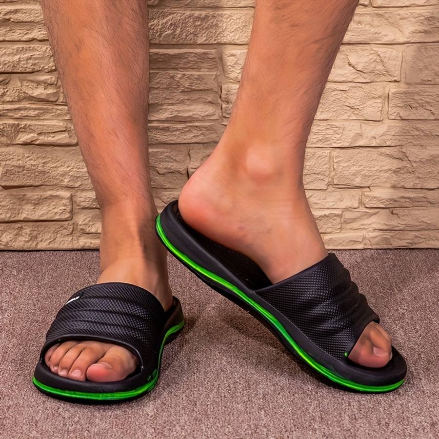 Men Slippers Summer Style Black Size Uk 6.5 To 7