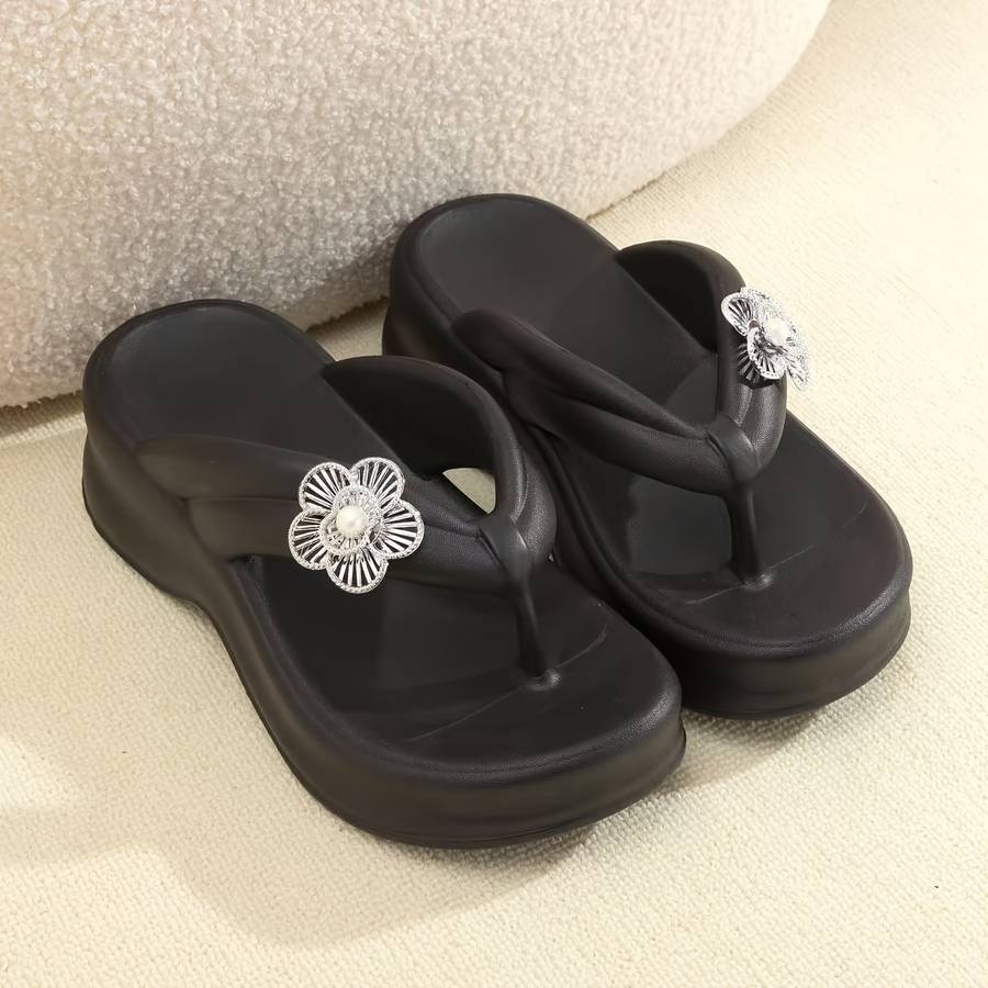 Ladies Summer Flip Flops Khaki Uk 3.5-4