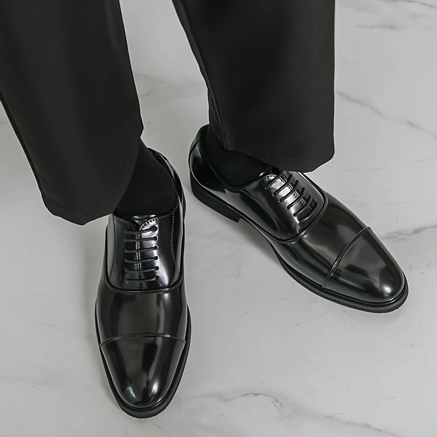 Mens Leather Shoes Color Black Sizeuk 6.5