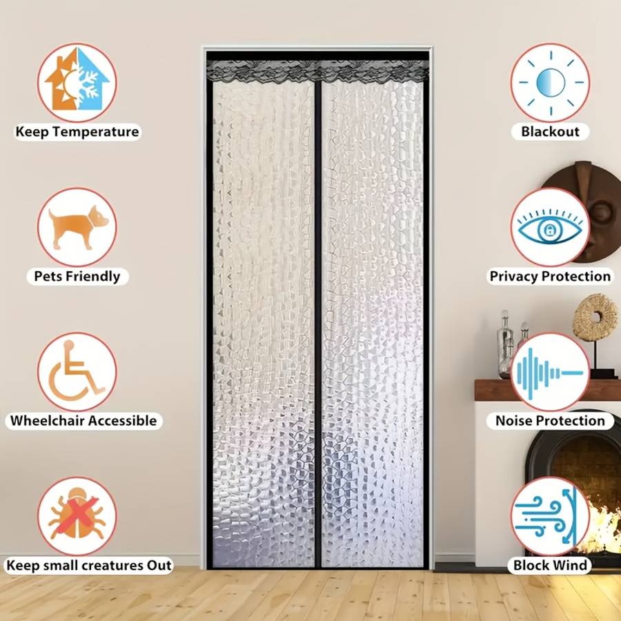 Door Curtain Color Black Size100X210Cm39.3X82.6In