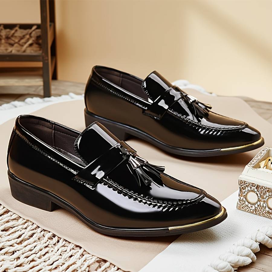 Mens Leather Shoes Color Black Sizeuk 9