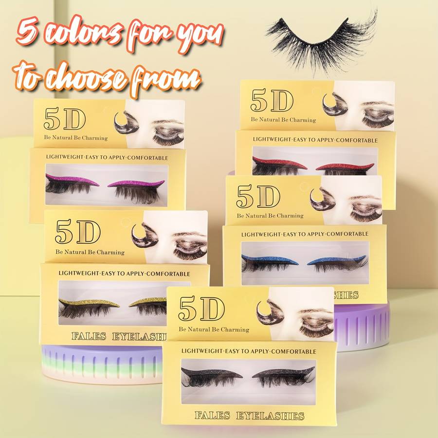 5 Pairs D Curl Cluster Lashes Color 1 Pair Of Black