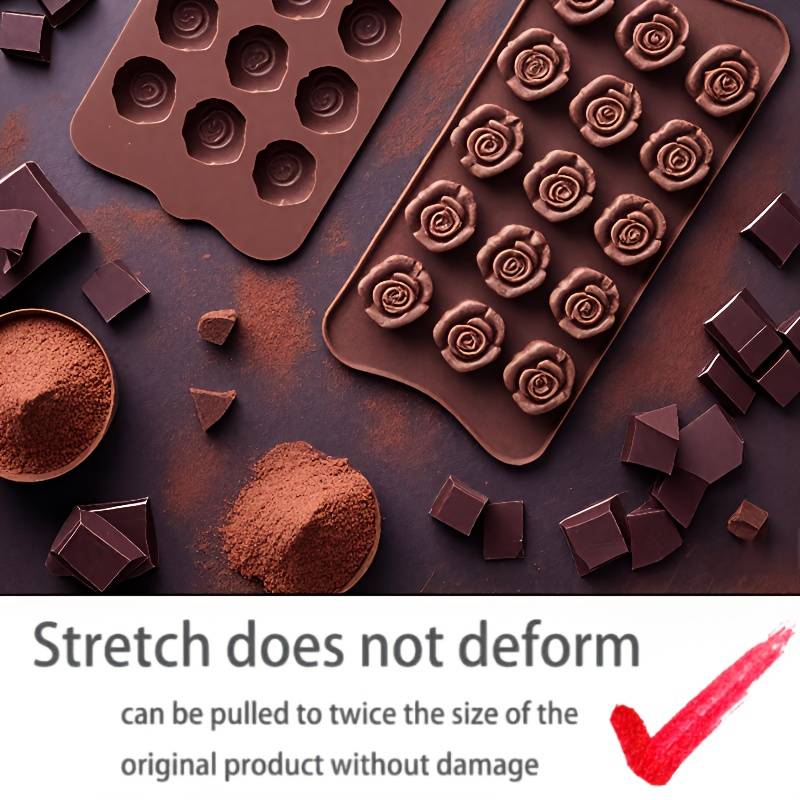 Suitable For Baking Molds Color 2Pcs Chocolate 2Pcs Flowers