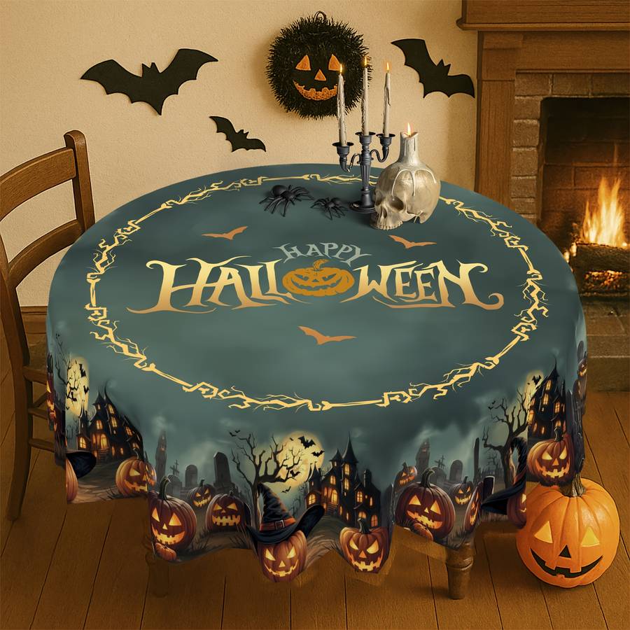Halloween tablecloth decoration size 150 x 150cm Round