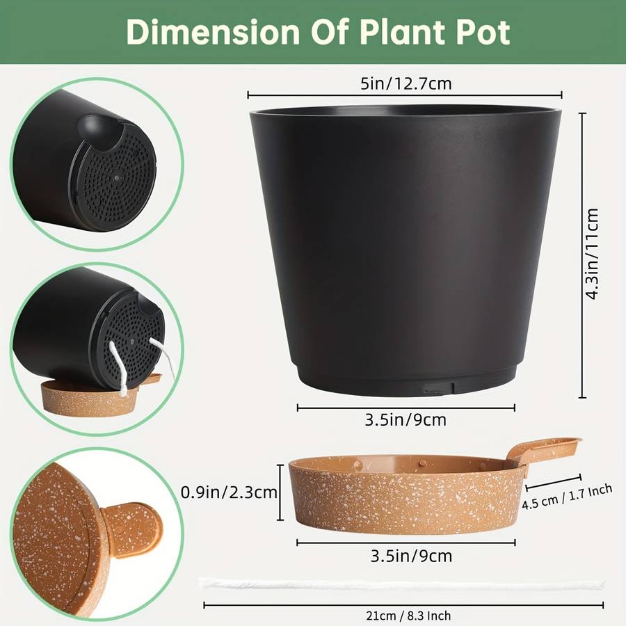 Flowerpot Color Olisx H1405 5 B Black