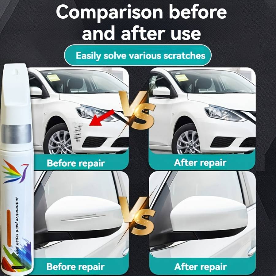 Car Scratch Repair Tool Color Pearl White Quantity 2Pcs  Touch  Up Pen  Add  Sandpaper