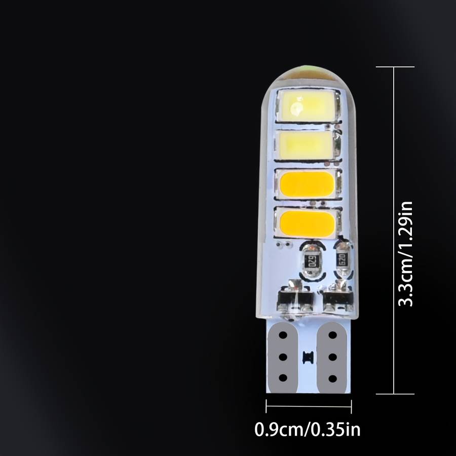 2pcs White Blue LED Auto Turn Signal Bulb High Bright T10 W5W LED 12V Plug