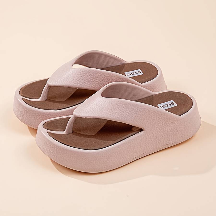 Ladies Summer Flip Flops Khaki Uk 4