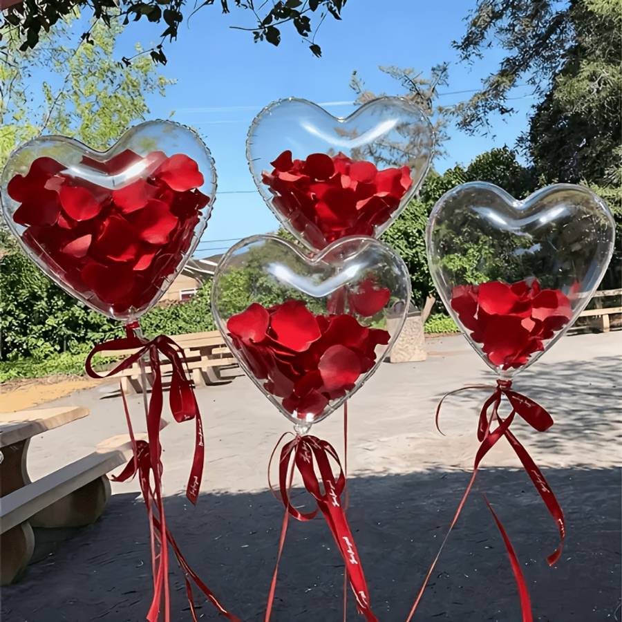 Sturdy Stylish Handcrafted Sets Love Heart Petal For Party Decoration Red