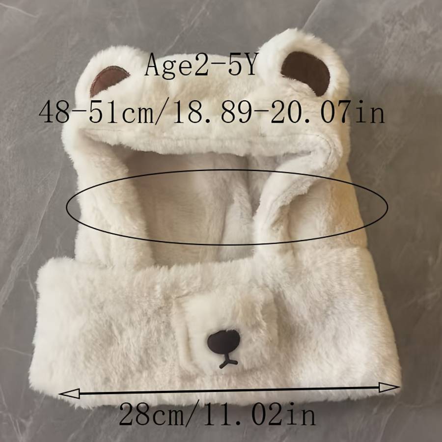 Hat Color  Bear Plush One Piece  White